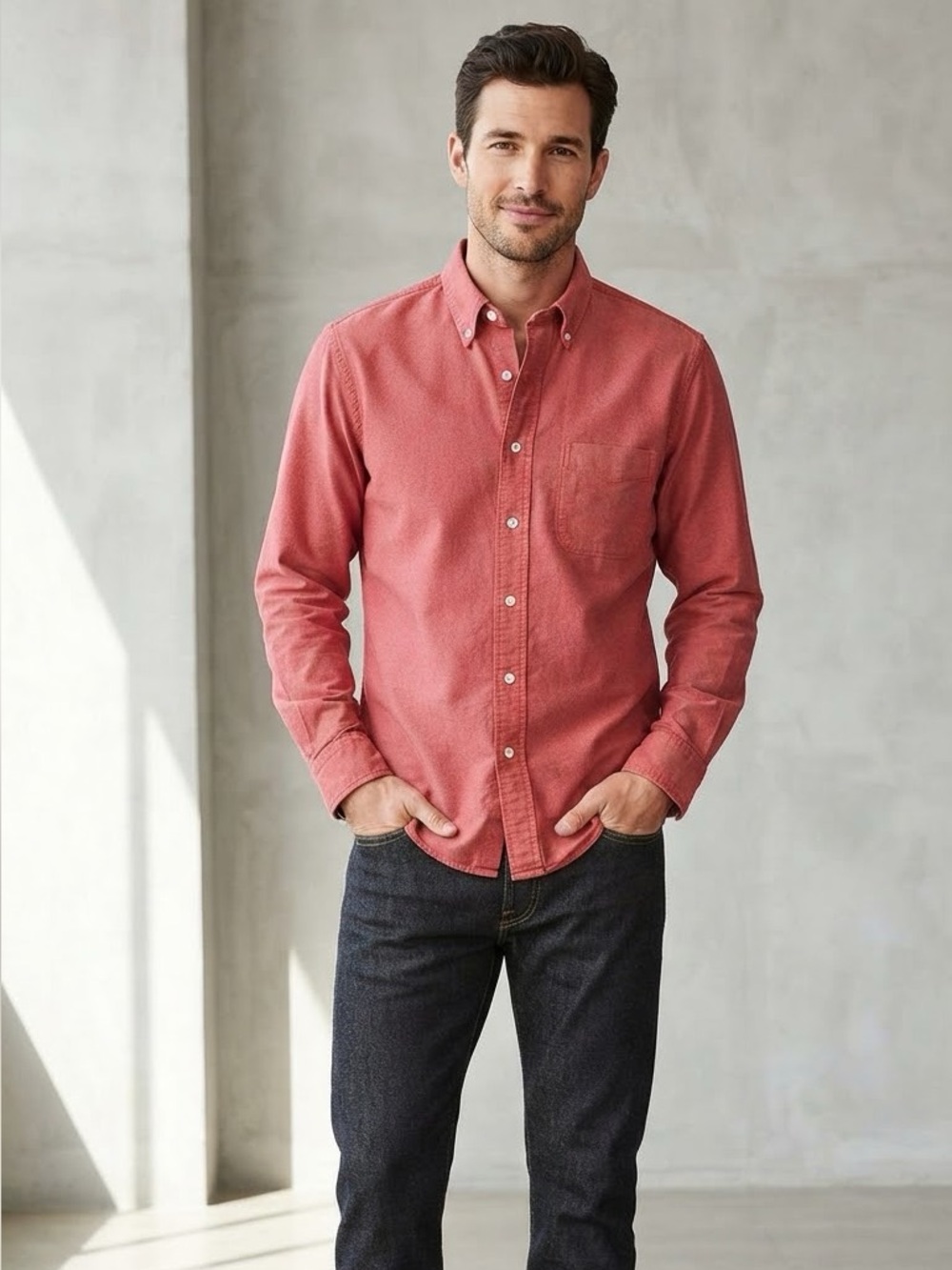 Vintage J.Crew Casual Button Down Red Size Large